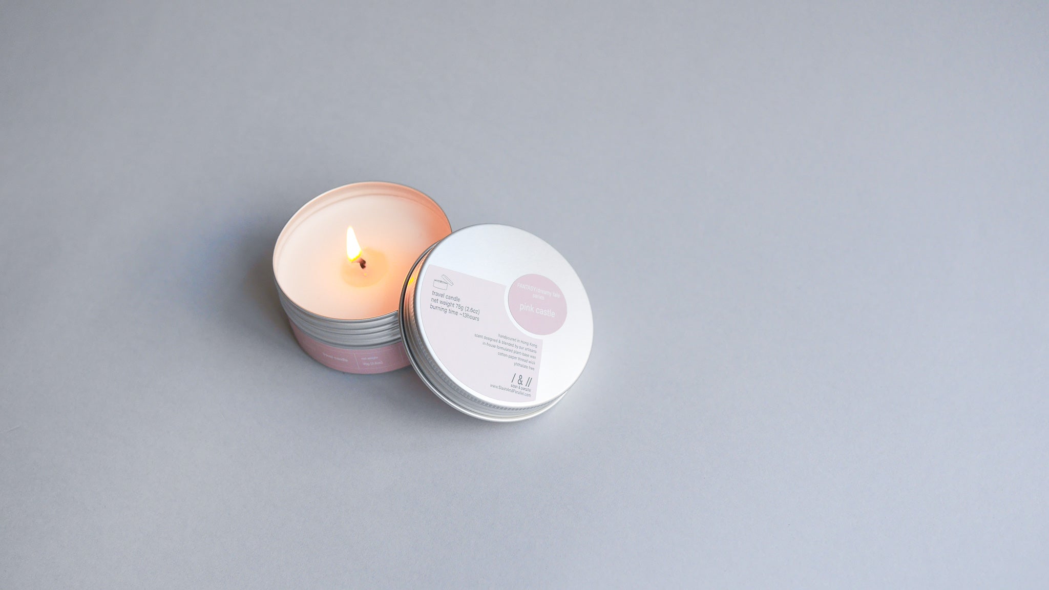 pink castle / travel candle // dreamy tale series