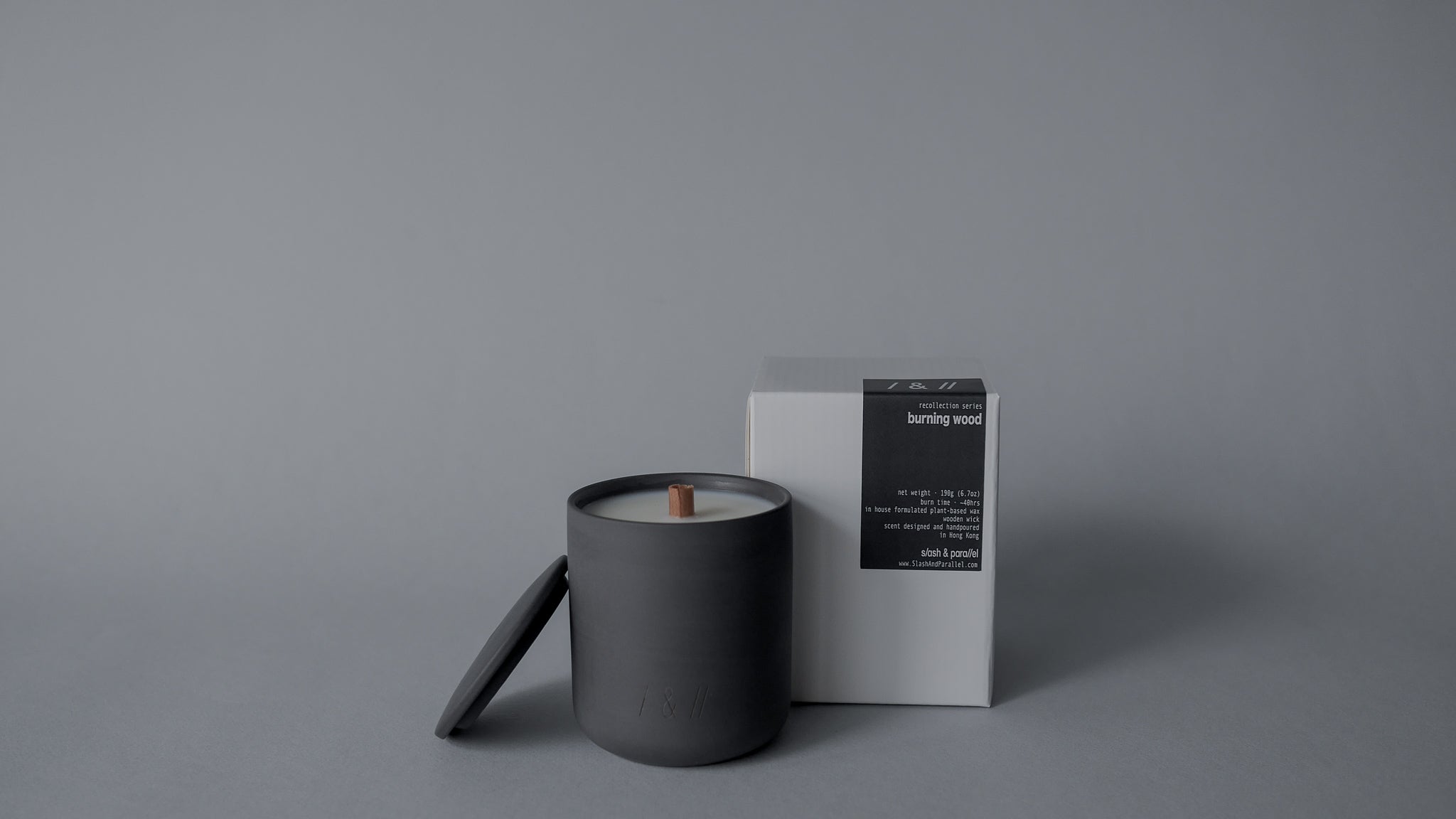 ceramic vessel candle 190g – s/ash & para//el